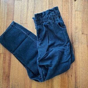 Pacsun Blue Corduroy Mom Jeans - High Waisted Ruffle Waist